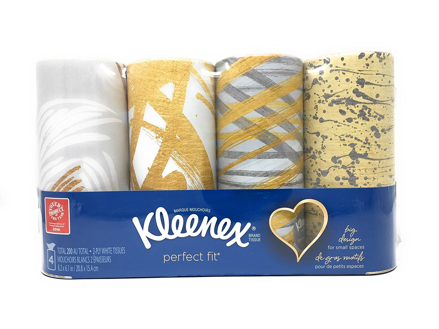 Kleenex Perfect Fit Facial Tissues, 4 Boxes, 2-Ply